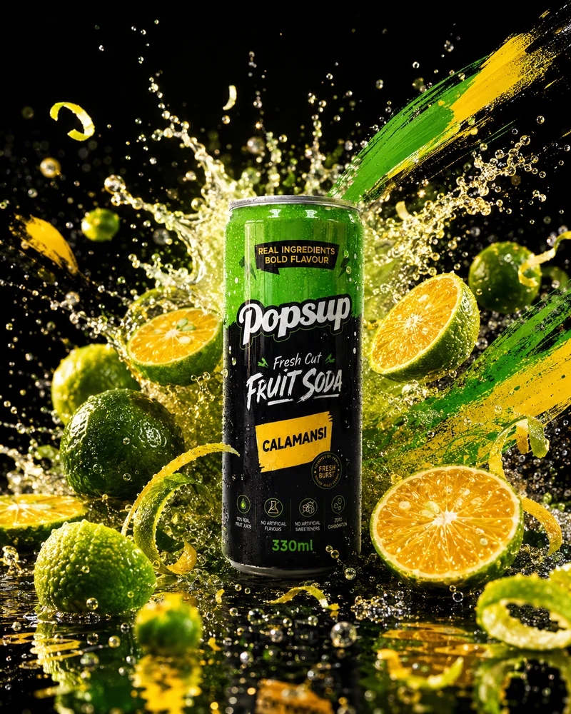 POPSUP Fresh Cut Calamansi with bright citrus, fruit, and lively bubbles.
